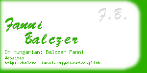 fanni balczer business card